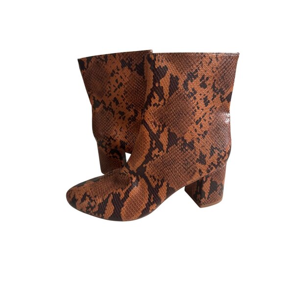 URBAN OUTFITTERS Snake Print Zip Boots Size 10 NEW NWOB - Picture 2 of 7